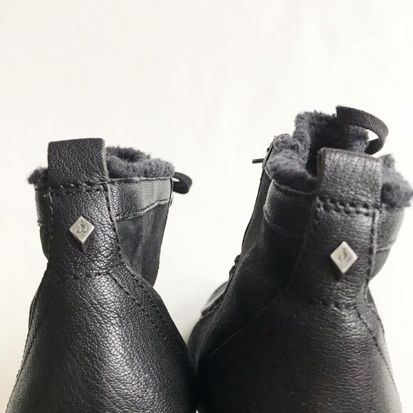 Sam Edelman black leather lace up platform boots size 8.5 - Picture 8 of 10